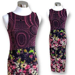 Jean Paul Gaultier Soleil for FUZZI Floral Mesh Sheath Dress Vintage 90s Y2K